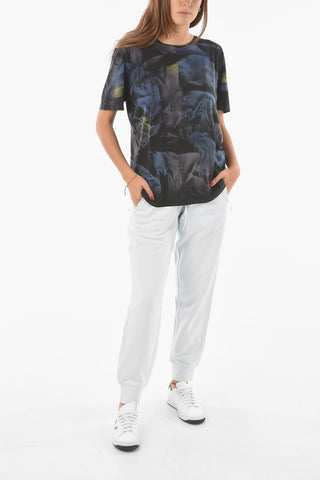 Crew Neck Raw Cut Detail Tie Dye T-Shirt