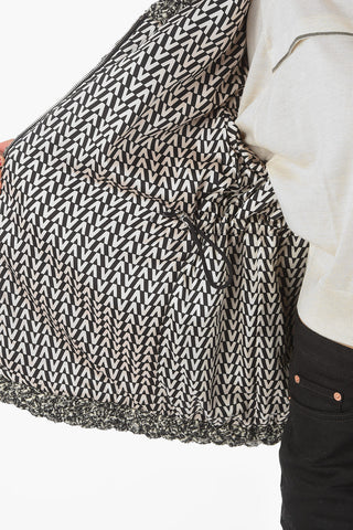 Oversized Tweed Jacket with Waist Drawstring
