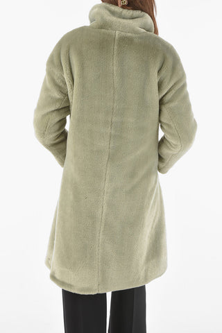 Cappotto In Pelliccia Ecologica Con Tasche Laterali