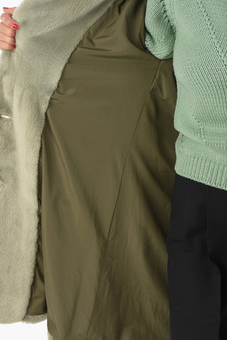 Cappotto In Pelliccia Ecologica Con Tasche Laterali