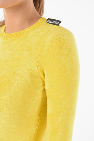 Plush Velour Crewneck Sweater with Logo