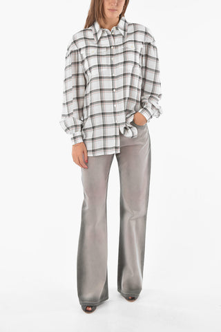 Plaid Checkered Shirt with Double Breast Pocket