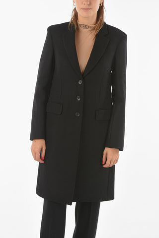 Wool Cashmere Blend Single Breasted Coat
