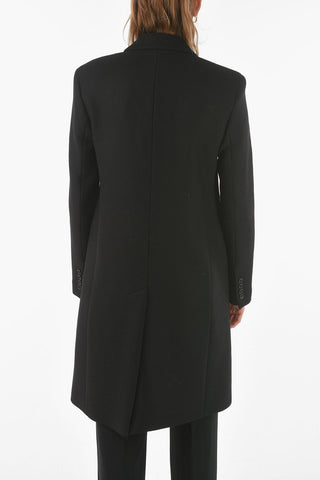 Wool Cashmere Blend Single Breasted Coat