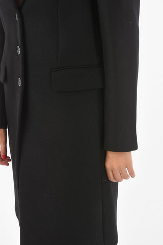 Wool Cashmere Blend Single Breasted Coat