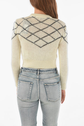 Crew Neck Alpaca Blend Crop Pullover