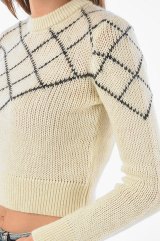 Crew Neck Alpaca Blend Crop Pullover