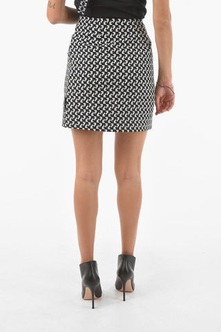 Wrap Miniskirt with ARROWS Monogram Print