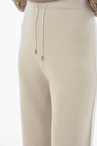 Pantaloni Cropped Fit in Maglia con Elastico in Vita