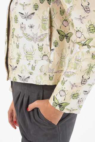 Brocade INSECTS Jacket with Removable Mink Fur Collar
