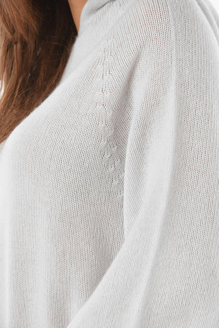 Batwing-Sleeved Hooded Cashmere Sweater