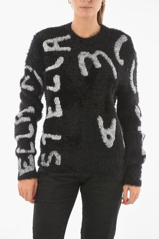BY ED CURTIS Eyelash Wool Crewneck Sweater with Lettering Logo
