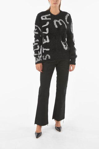 BY ED CURTIS Eyelash Wool Crewneck Sweater with Lettering Logo