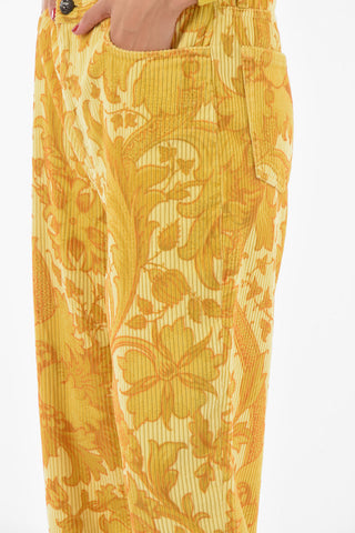 Carta Varese Motif Corduroy Palazzo Pants