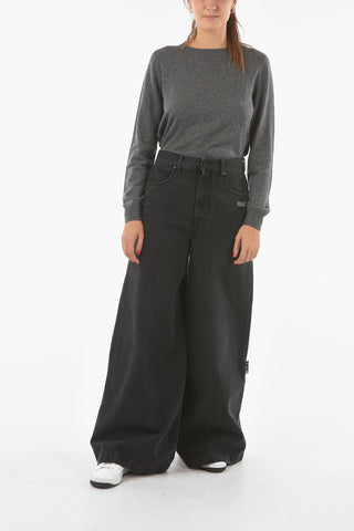 Crew Neck Cashmere Sweater with Neck Micro-beads Detailing