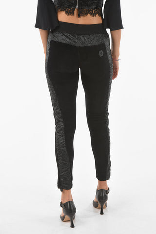Side Rhinestone Band DESTINY Velvet Joggers