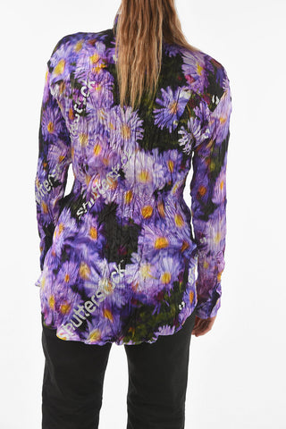 Silk Jacquard ASTERS Shirt with Floral SHUTTERSTOCK print