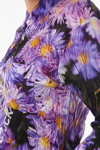 Silk Jacquard ASTERS Shirt with Floral SHUTTERSTOCK print