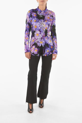 Silk Jacquard ASTERS Shirt with Floral SHUTTERSTOCK print