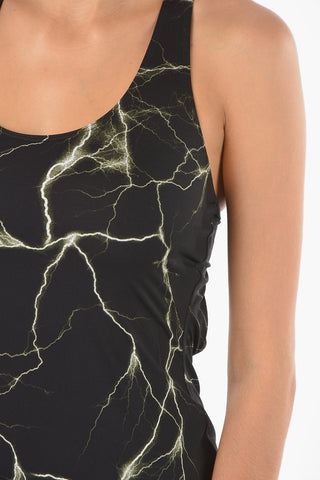 Vestito Senza Maniche Stampato Con Schiena Scoperta