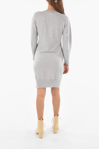Virgin Wool Knitted Crewneck Dress