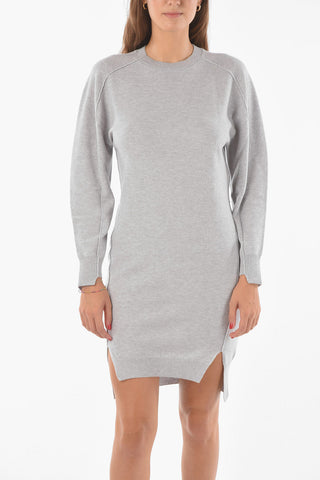 Virgin Wool Knitted Crewneck Dress
