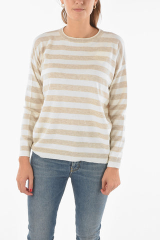 Crew Neck Balanced Stripe Cashmere Sweater