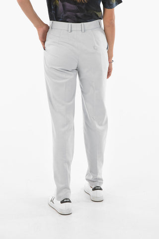 Virgin Wool Cashmere Blend Chino Pants with Belt Loops