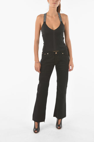 Stretch Fabric BOLD Top with ARROW Printed Crossed Straps
