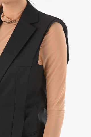 Single Breasted Vest Raw Cut