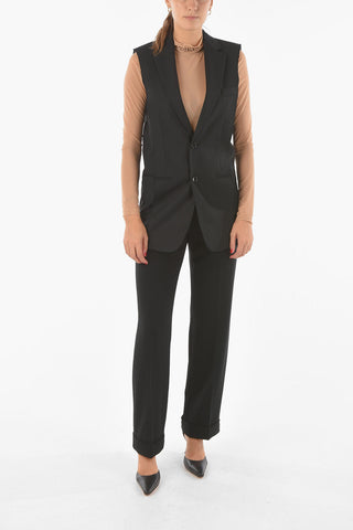 Single Breasted Vest Raw Cut