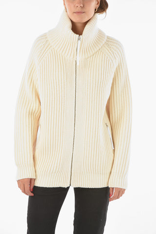 Merino Wool SALLY Zip-up Cardigan with Zipped Pockets