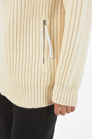 Merino Wool SALLY Zip-up Cardigan with Zipped Pockets