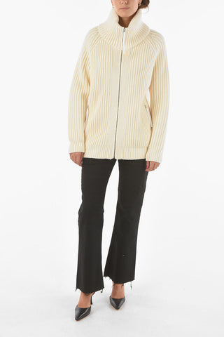 Merino Wool SALLY Zip-up Cardigan with Zipped Pockets
