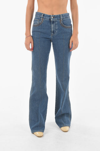 5 Pocket Visible Stitching Bootcut Denims