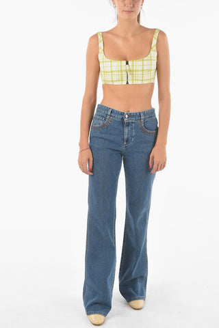 5 Pocket Visible Stitching Bootcut Denims