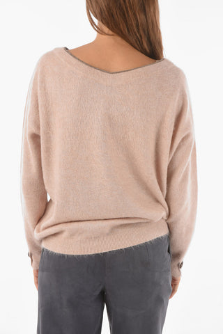 V Neck Mohair Blend Sweater