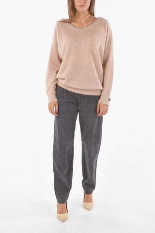 V Neck Mohair Blend Sweater