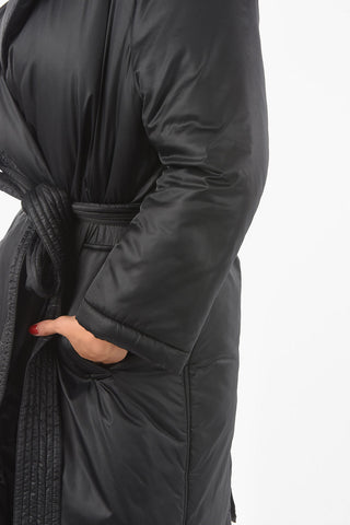 Padded Trench with Polka-dot Meshed Lining Detail