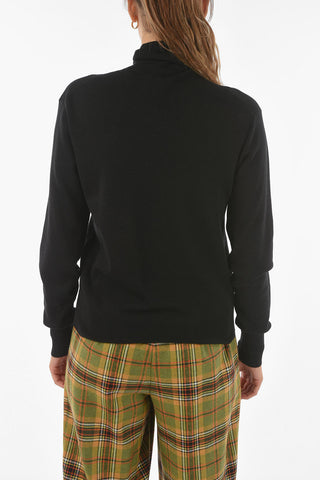 Turtleneck Logoed Wool Sweater