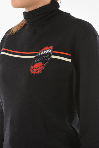 Turtleneck Logoed Wool Sweater