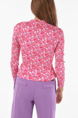 Floral Long-sleeve Smock Top
