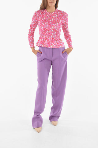 Floral Long-sleeve Smock Top