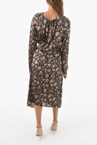 Vestito a Portafoglio con Stampa Rose