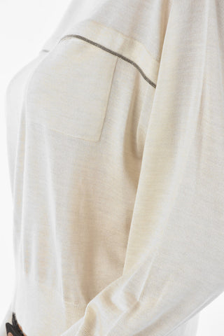 Maglia Girocollo in Cashmere e Seta con Taschino