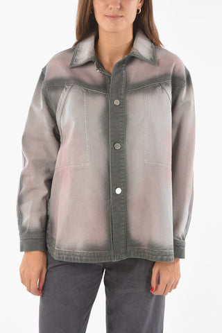 ATHLEISURE Two-tone Denim Overshirt with Double Breast Pocket
