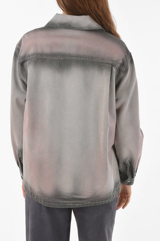 ATHLEISURE Two-tone Denim Overshirt with Double Breast Pocket