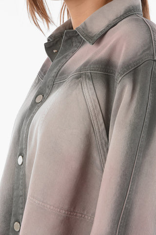 ATHLEISURE Two-tone Denim Overshirt with Double Breast Pocket