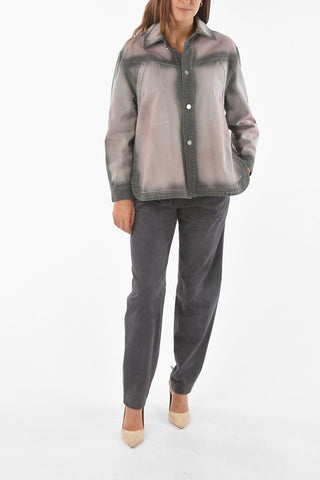 ATHLEISURE Two-tone Denim Overshirt with Double Breast Pocket