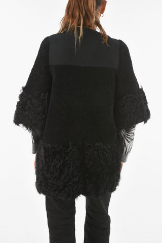 Cappotto in Vera Pelliccia Full zip con Maniche 3/4 